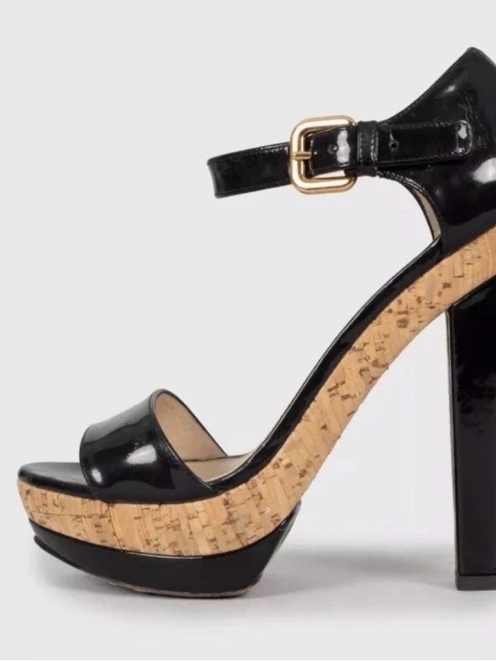 Prada Black Patent Leather Ankle-Strap Heels - Picture 2 of 5